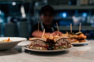 close up photo of mouth watering meat sandwich