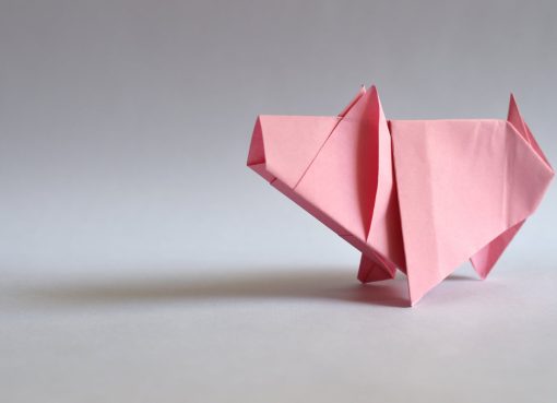 pink paper origami