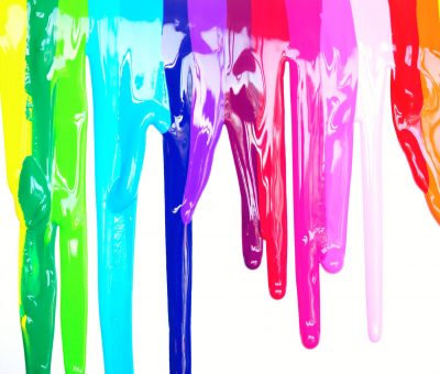 multicolored paint drippings