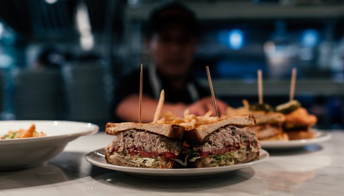 close up photo of mouth watering meat sandwich