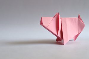 pink paper origami