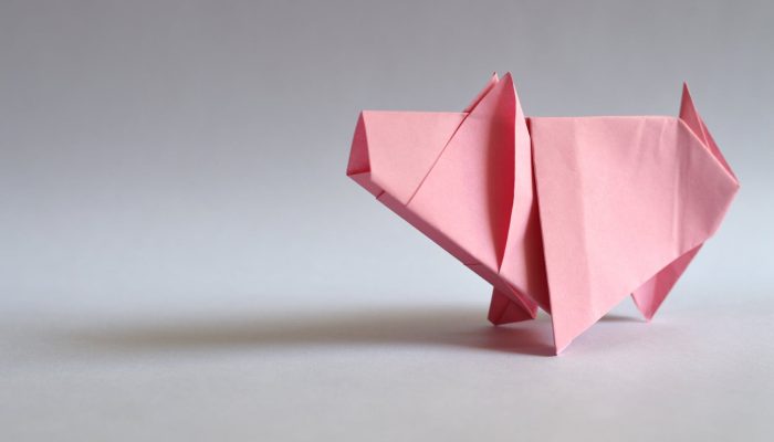 pink paper origami