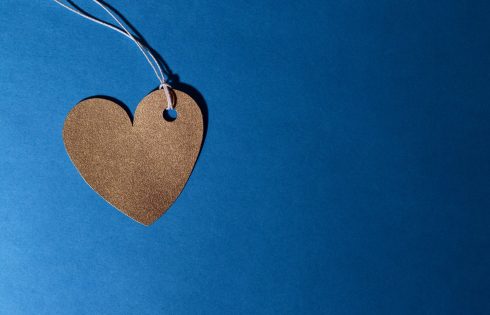 brown heart cutout decor
